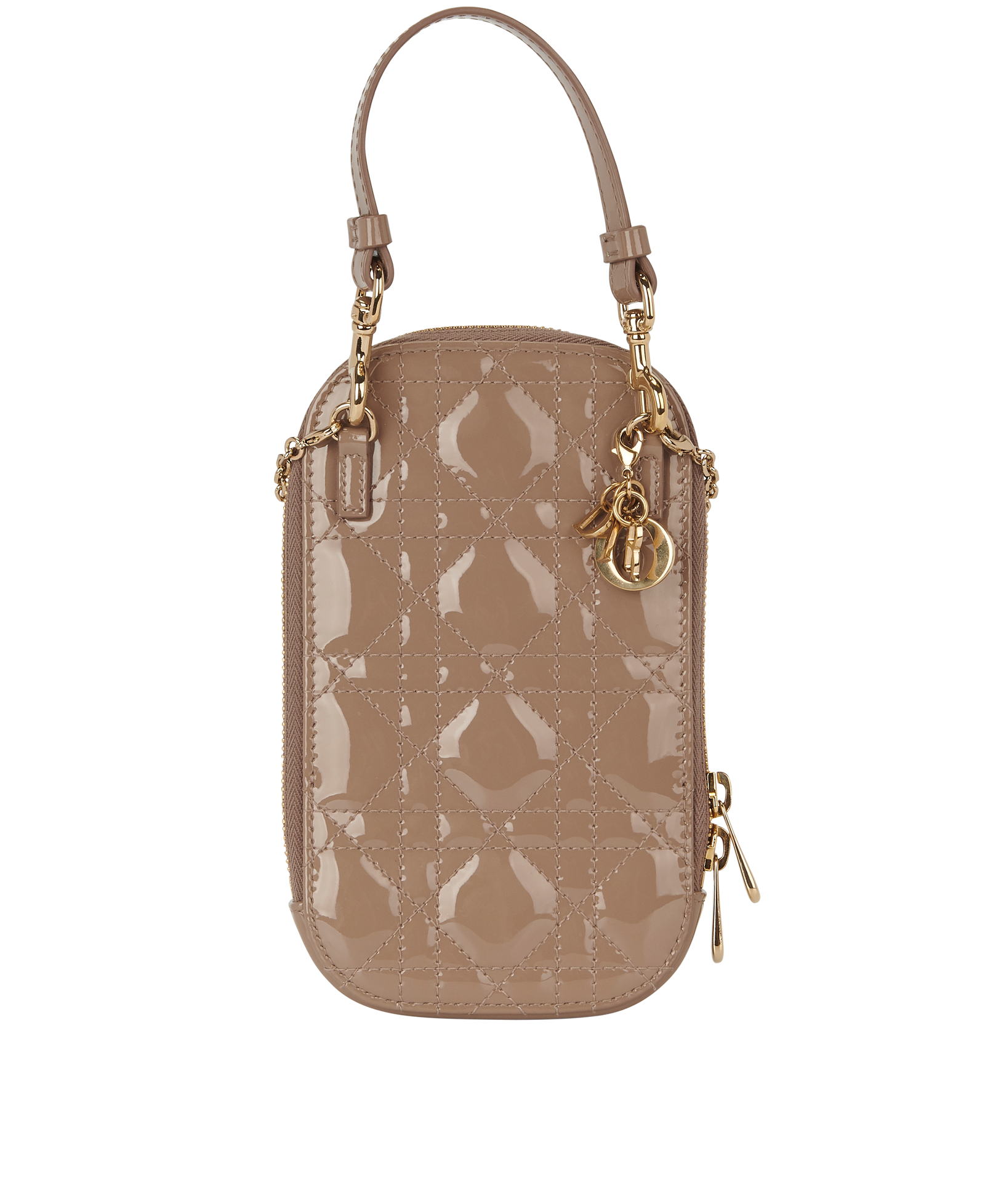 Lady Dior Phone Holder, &pound;695, Accessories, Brown, Patent Leather, Back view